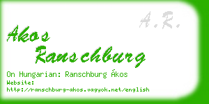 akos ranschburg business card